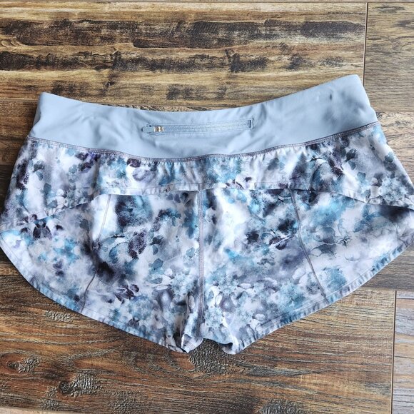 Lululemon Speed Up Mid-Rise Short 3" Lined Kaleidofloral Multi Blue Cast - Picture 6 of 14